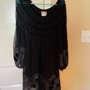 M. S. S. P. Black metallic trim dress